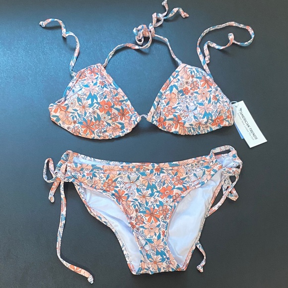 American Trends Other - Women’s Triangle Halter Bikini Two Piece Swimsuit Bathing Suit Side Tie Floral